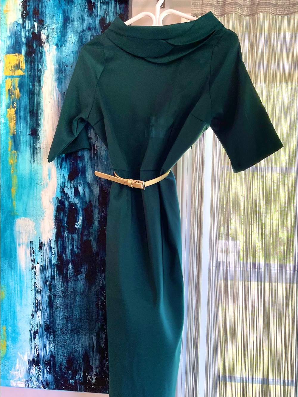 Deep Emerald Green Midi Dress